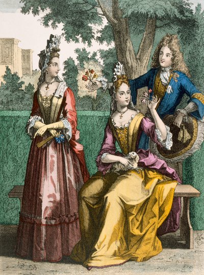Damskie formalne sukienki dzienne, 1690 autorstwa French School