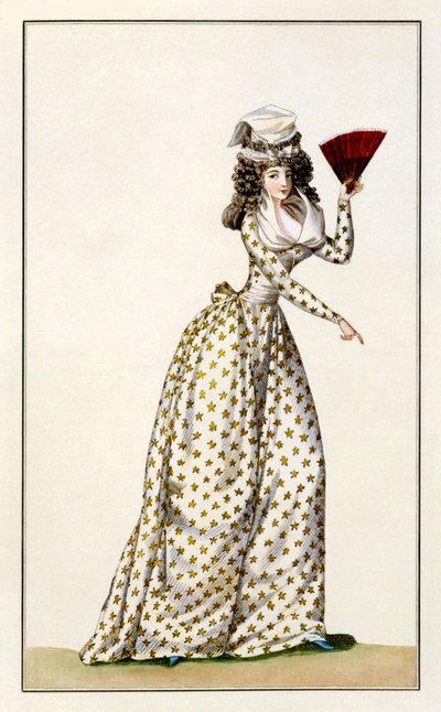 Szata damska Etoile z Journal de la Mode et du Gout, 1791 autorstwa French School