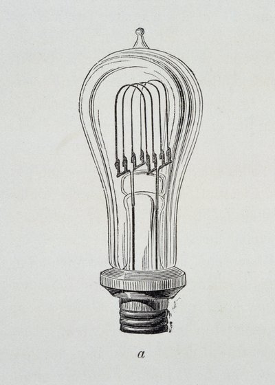 Lampa Edison - w „Nowych podbojach nauki” autorstwa Figutree autorstwa French School