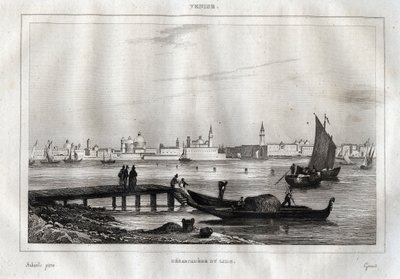 Lądowisko Lido w Wenecji - Grawer z „” Malownicze Włochy”” M. de Norvins, Ch. Nodier 1834-1836. autorstwa French School