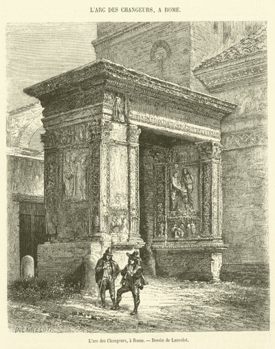 Łuk Zmienionych w Rzymie (rycina) autorstwa French School