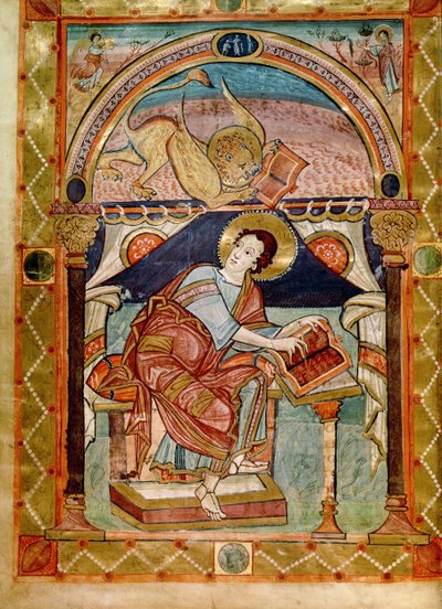 Lat 8850 f.81v St. Mark, francuski, ze Szkoły Dworskiej Karola Wielkiego autorstwa French School
