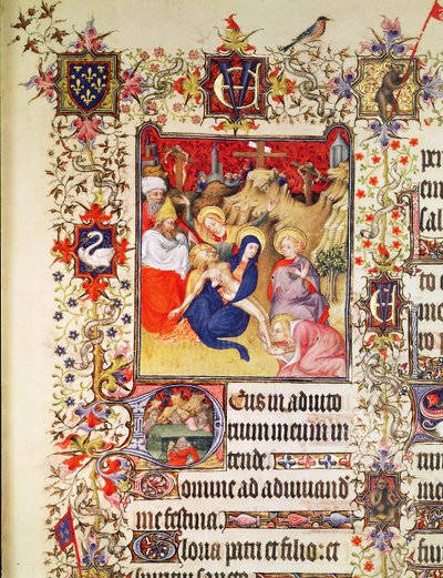 Lat 919 f.77 Złożenie Chrystusa, z Grandes Heures księcia de Berry, 1409 autorstwa French School