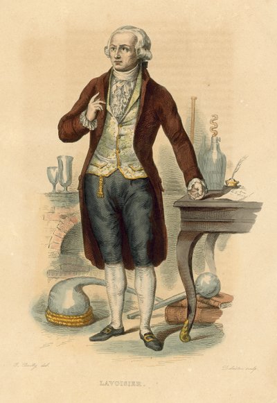 Lavoisier (kolorowy grawerunek) autorstwa French School