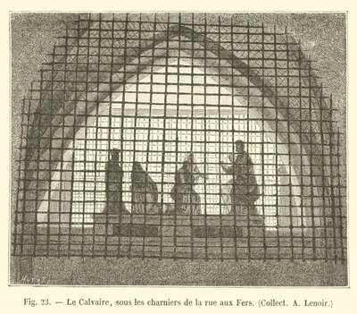 Kalwaria, pod masowymi grobami przy rue aux Fers, Collect A Lenoir autorstwa French School