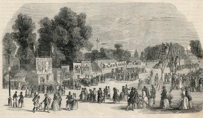 Le Carre Marigny w czerwcu 1848 w Paryżu - Grawerowanie w „Tableau-de-Paris” autorstwa Edmonda Texiera 1852 autorstwa French School