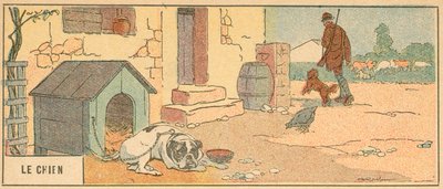 Le Chien (kolorowa litografia) autorstwa French School