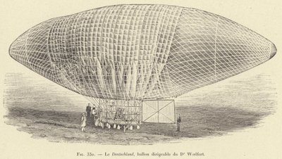 Deutschland, balon sterowca dr Woelferta (rycina) autorstwa French School