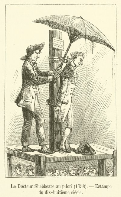 Doktor Shebbeare pod pręgierzem, 1758, druk z XVIII w. autorstwa French School