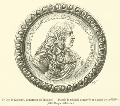 Książę Chaulnes, gubernator Bretanii (grawerowanie) autorstwa French School