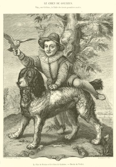 Syn Frisiusa i Pies Goltziusa (rycina) autorstwa French School