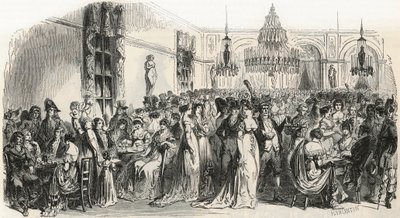 Grand Salon du cafe Frascati w Paryżu w XIX wieku - Grawerowanie w „Tableau-de-Paris” autorstwa Edmonda Texiera 1852 autorstwa French School