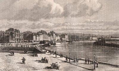 Le Havre - Normandia - rycina w „La France illustree: geografia, historia, statystyka administracyjna” autorstwa V.A. Słodowo-Brązowy. 1884 autorstwa French School