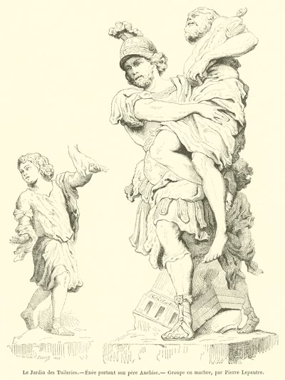 Ogród Tuileries, Eneasz niosący swojego ojca Anchises (rycina) autorstwa French School