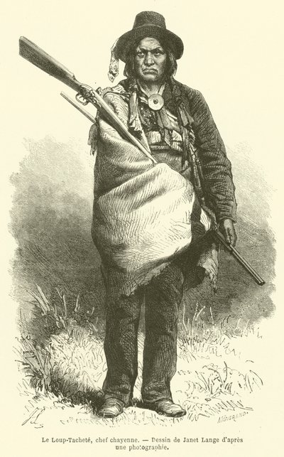 Le Loup-Tachete, szef Cheyenne (grawerowanie) autorstwa French School
