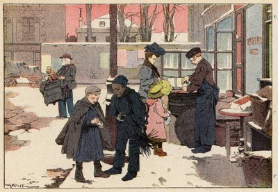 Le Marchand De Marrons, Sprzedawca kasztanów (kolor lito) autorstwa French School