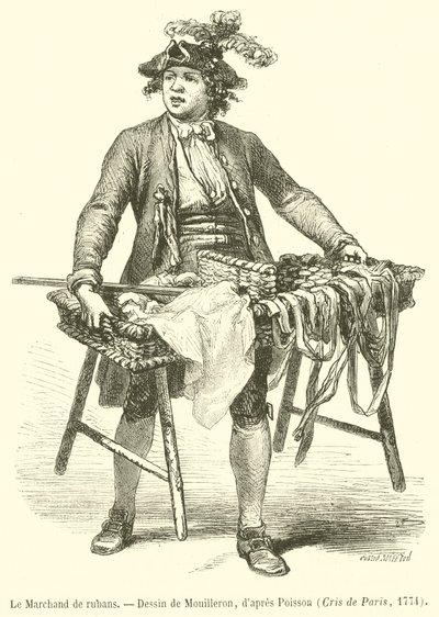 Handlarz Wstążkami (grafika) autorstwa French School