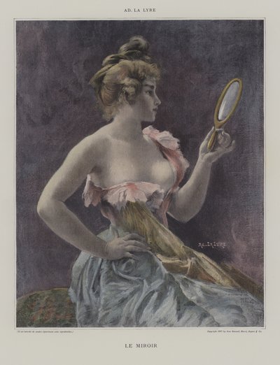 Le Miroir (Lustro) (kolor lito) autorstwa French School