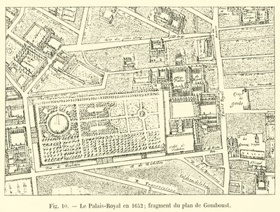 Palais-Royal w 1652 r.; fragment planu Gomboust autorstwa French School