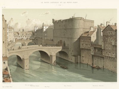 Petit-Chatelet i Petit-Pont, 1780 autorstwa French School