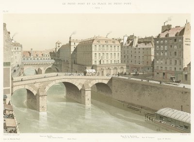 Petit-Pont i Place du Petit-Pont, 1830 autorstwa French School