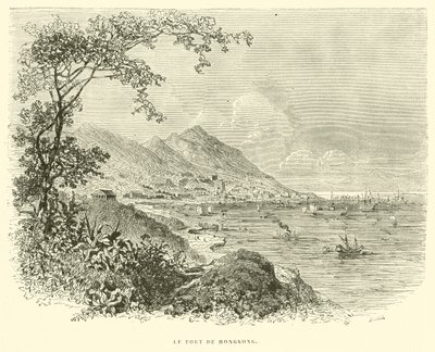 Le Port de Hongkong (grawerunek) autorstwa French School