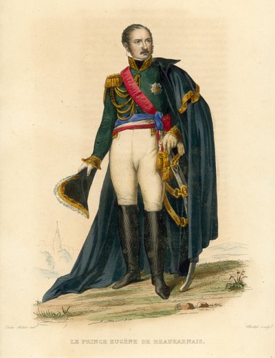Książę Eugeniusz de Beauharnais (kolorowy grawerunek) autorstwa French School