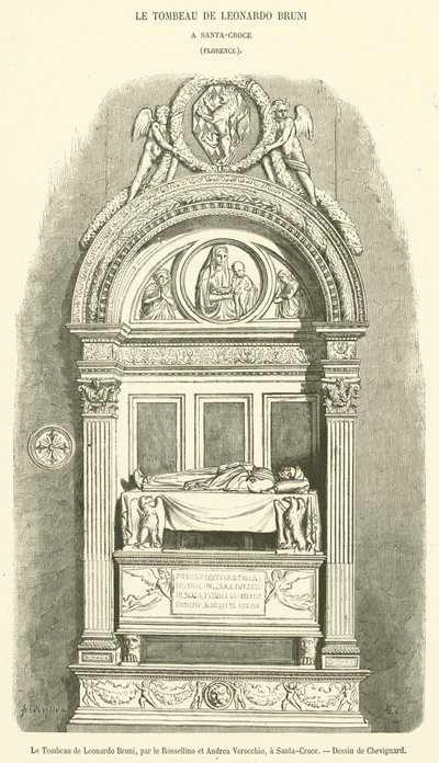 Grób Leonarda Bruni (rycina) autorstwa French School