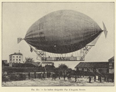 Balon do sterowca Pax autorstwa Augusto Severo (grafika) autorstwa French School