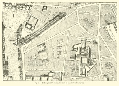Miasto Saint-Germain, faksymile mapy Gomboust, 1652 autorstwa French School