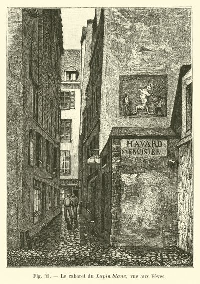Kabaret Białego Królika, rue aux Feves autorstwa French School