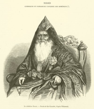 Le catholicos Nerses (grafika) autorstwa French School