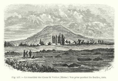 Cmentarz Crons de Vertus, Marne, Widok z wykopalisk autorstwa French School