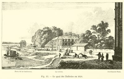 Quai des Tuileries w 1650 r autorstwa French School