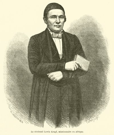 Wielebny Lewis Krapf, misjonarz w Afryce (grafika) autorstwa French School