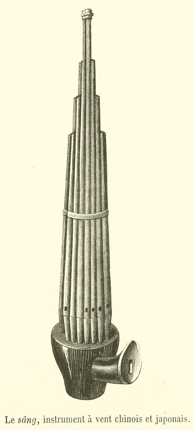 Krwi, chiński i japoński instrument dęty (grawerowanie) autorstwa French School