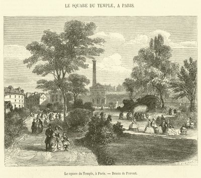 Le square du Temple, Paryż (rycina) autorstwa French School