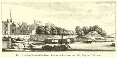 Kościół Celestynów i wejście do Arsenału, 1660, za I Silvestre autorstwa French School