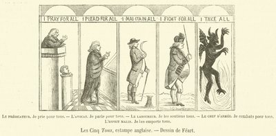 The Five All, druk angielski (grafika) autorstwa French School