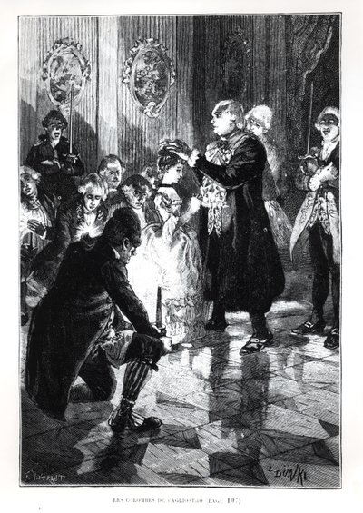 Gołębie z Cagliostro, ilustracja z Les Merveilles de la Science Louisa Figuiera 1819-94) opublikowana w Paryżu, 1893 autorstwa French School