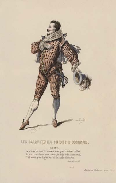 Galanterie księcia Ossonne, księcia (kolorowy grawerunek) autorstwa French School