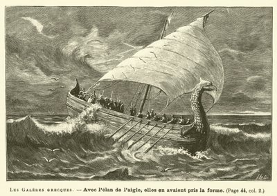 Les Galeres Grecques (grawerowanie) autorstwa French School