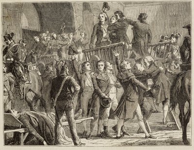 Żyrondyni odchodzący na szafot - w „Histoire de France” Henriego Martina autorstwa French School