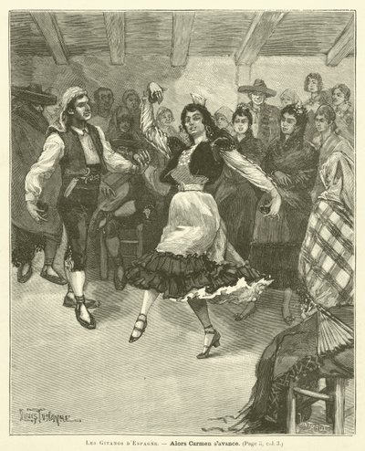 Gitanos Hiszpanii (grawerowanie) autorstwa French School