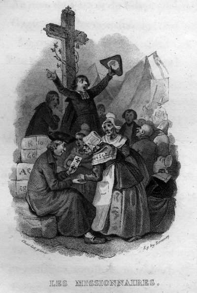 Les Missionnaires Chanson de Beranger in „”Oeuvres completes”” (1834) Pierre’a Jeana de Berangera (1780-1857), francuskiego poety i autora piosenek. autorstwa French School