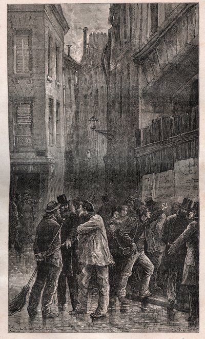 Les Posters - mieszkańcy Paryża budzą się, by na wszystkich ścianach znaleźć publiczne ogłoszenia informujące o zamachu stanu z 2 grudnia 1851 r. - w „Histoire d