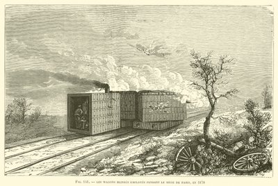 Ślepe wagony używane podczas oblężenia Paryża, 1870 (rycina) autorstwa French School