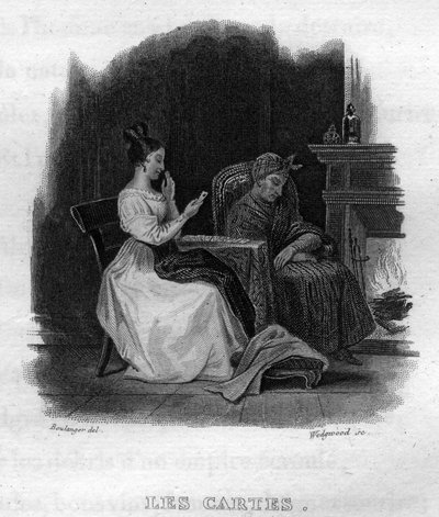 Karty Chanson de Beranger w „„Oeuvres completes”” (1834) autorstwa Pierre’a Jeana de Beranger (1780-1857), francuskiego poety i autora piosenek. autorstwa French School
