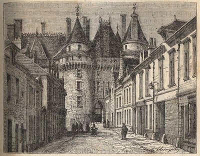 Zamki nad Loarą: zamek Langeais (Indre-et-Loire) - grawerowanie w „Histoire de France” Victora Duruy (1811-1894) - 1882 autorstwa French School