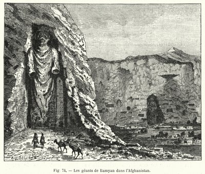 Bamiyan Giants w Afganistanie (rycina) autorstwa French School